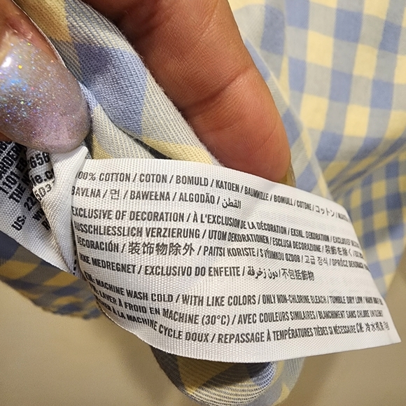 Abercrombie & Fitch Blue and Cream Casual Button Down Kids Shirt 11/12 NWT - Picture 9 of 10